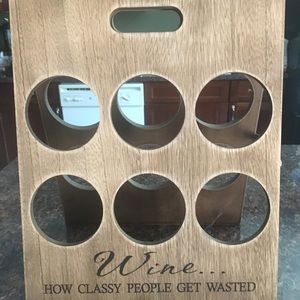 6-bottle Tabletop Wood Wine Rack